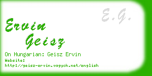 ervin geisz business card